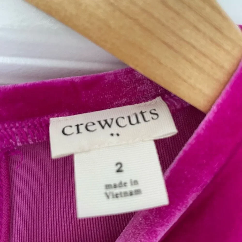 Crewcuts Bright Fuschia Pink Velour Jumpsuit Size 2